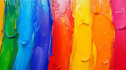 Naklejka premium Vibrant strokes of rainbow colors for Holi festival celebration