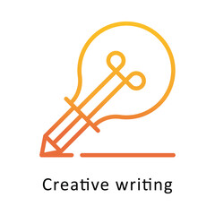Creative writing Vector Gradient Outline Icon. Eps file 10