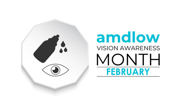 Vector graphic of Amd low vision awareness month observed every year in month of february. Design for cards, prints, social media, poster, flyer and background design template.
