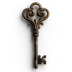 Ornate Vintage Key with Intricate Design Detail