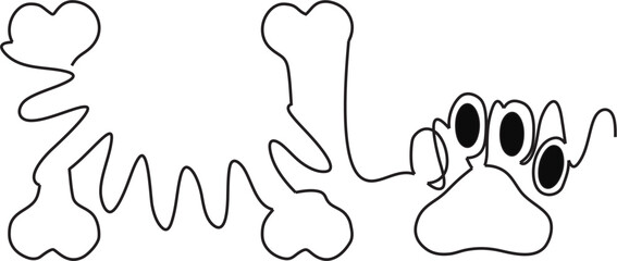 line art dog leg bones silhouette