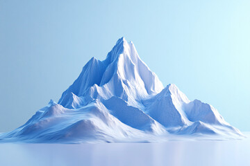 Fototapeta premium a pristine snow-covered mountain with smooth icy formations under a soft blue sky in a serene winter setting 