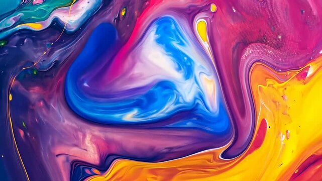 Abstract swirl of vibrant colors in liquid