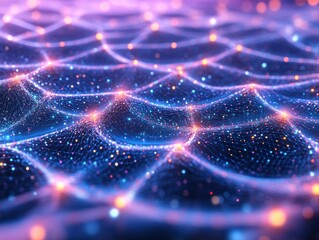 Dynamic network visualization digital realm abstract art futuristic environment close-up view data interconnectivity concept
