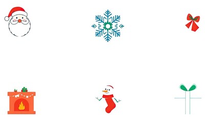 Fototapeta premium collection of festive holiday icons perfect for Christmas-themed designs. isolated white background