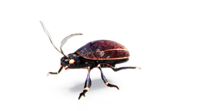 Bug isolated on white bg able to loop endless 4k