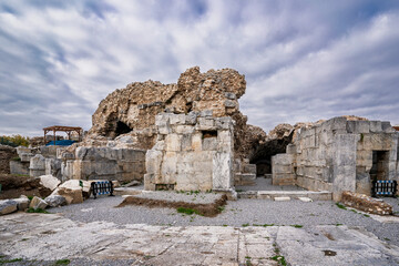 The Roman Theatre view in Iznik Town of Turkey