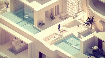 Modern Minimalist Architecture Featuring Pools and Plants