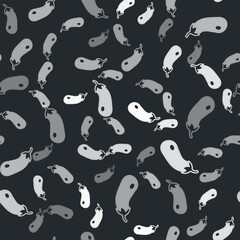 Grey Eggplant icon isolated seamless pattern on black background. Vector