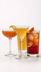Cocktails with white background Aspect ratio 169 on display