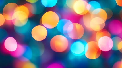 Abstract colorful bokeh background with blurred lights.