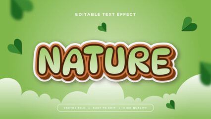 Green white and brown nature 3d editable text effect - font style
