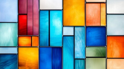 Fototapeta premium Beautiful stained glass artwork featuring vibrant colors and intricate designs