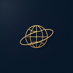 Obraz premium Global Business Icon Logo – Corporate Growth and International Trade Design