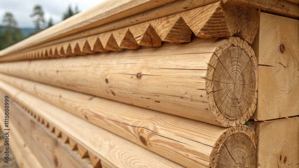 Poster an image depicting the texture of wooden trim with a focus on the rough edges and natural imperfecti