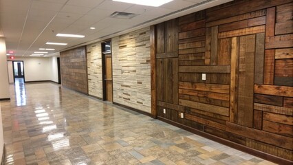 A focus on an accent wall with a mix of polished and rustic wooden panels some resting haphazardly on the floor signifying the transition from vision to implementation.
