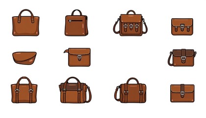 set of leather bags