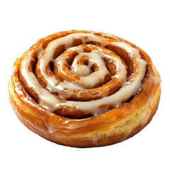 Fototapeta premium tasty cinnamon roll isolated on white background