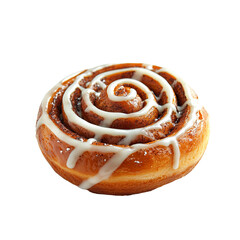 Fototapeta premium sweet bun with cinnamon and icing isolated