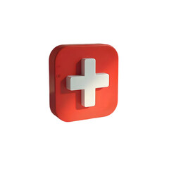 Obraz premium Health and Safety Action - First Aid Sign for Emergency Response Urban Setting Visual Content Bright Colors Perspective Focus Promoting Awareness and Preparedness in Public Spaces