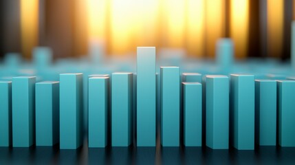 Obraz premium Abstract 3D Bar Graph Data Growth Success Technology Future