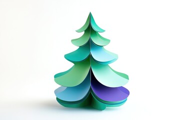 Fototapeta premium christmas tree paper cutting banner with copy space 