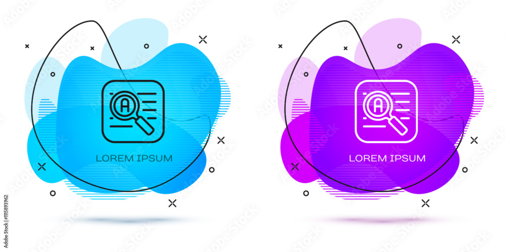 Poster line translator icon isolated on white background. foreign language conversation icons in chat speec