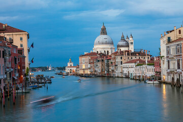 Naklejka premium Venice at night, the lagoon in the dark