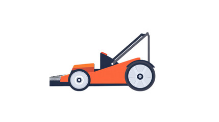 Naklejka premium Bright Orange Lawn Mower Illustration with Modern Design Features