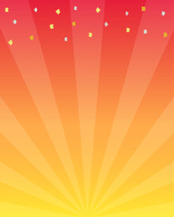 Obraz premium 放射線状の光と紙吹雪の背景 - セールやプロモーションの縦長サイズのバナーのテンプレート素材 - 4:5