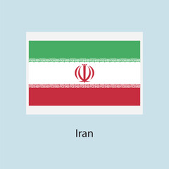 Flat square icon of Iran flag. Simple vector illustration.