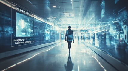 Fototapeta premium Futuristic Medical Technology Corridor