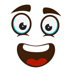 Fototapeta premium A comic emotion, a facial expression. Grimace. A funny character. Caricature. Close-up. Used for collage in web design.