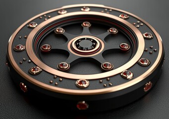 A demonstration of an FUI HUD used to visualize COVID-19 infection, presented as a 3D image of a screen displaying the pathogen.