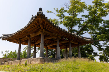 An old pavilion on a hill
