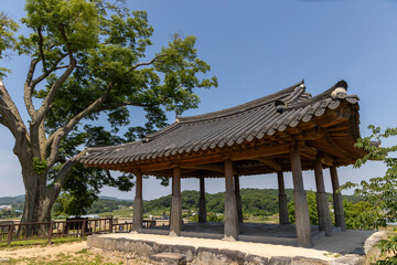 An old pavilion on a hill