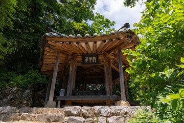 An old pavilion on a hill