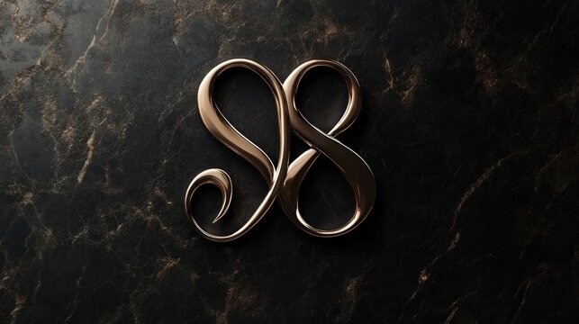Elegant bronze number 88 on dark marble.