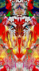 Fototapeta premium Abstract art background . Hand painting artwork on canvas .