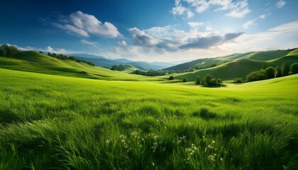 Fototapeta premium green meadow background, AI generated
