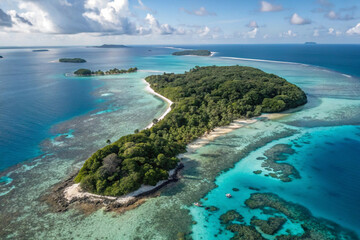 Obraz premium Tropical Island Overlook