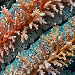 A close-up of a rare, abstract, and organic texture inspired by coral reefs, featuring intricate patterns and soft pastel colors, perfect for nature-inspired designs, Generative Ai
