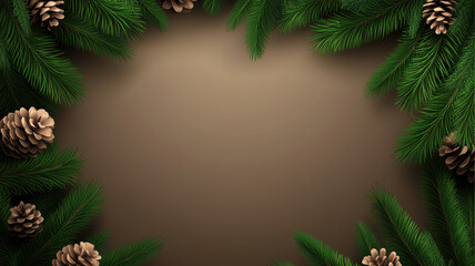 Fototapeta premium Rustic christmas wreath frame for text vector illustration