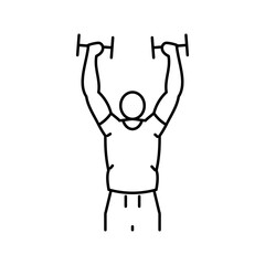 dumbbell kickbacks arm fitness exercise line icon vector. dumbbell kickbacks arm fitness exercise sign. isolated contour symbol black illustration