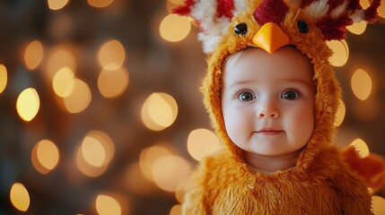 Adorable infant wearing a cute Turkish costume. Generative Ai