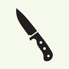 Obraz premium Knife icon illustration. Knife black and white flat vector icon design. Kitchen knife symbol and clip art.