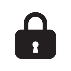 Lock icon vector flat style design. Padlock icon illustration. Lock logo, lock isolated. Security symbol. Vector illustration.