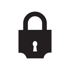 Lock icon vector flat style design. Padlock icon illustration. Lock logo, lock isolated. Security symbol. Vector illustration.