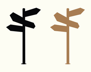 Road sign. Traffic direction arrow icon vector