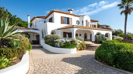 Mediterranean Villa Home with Terracotta and Arches, Santa Barbara Estate